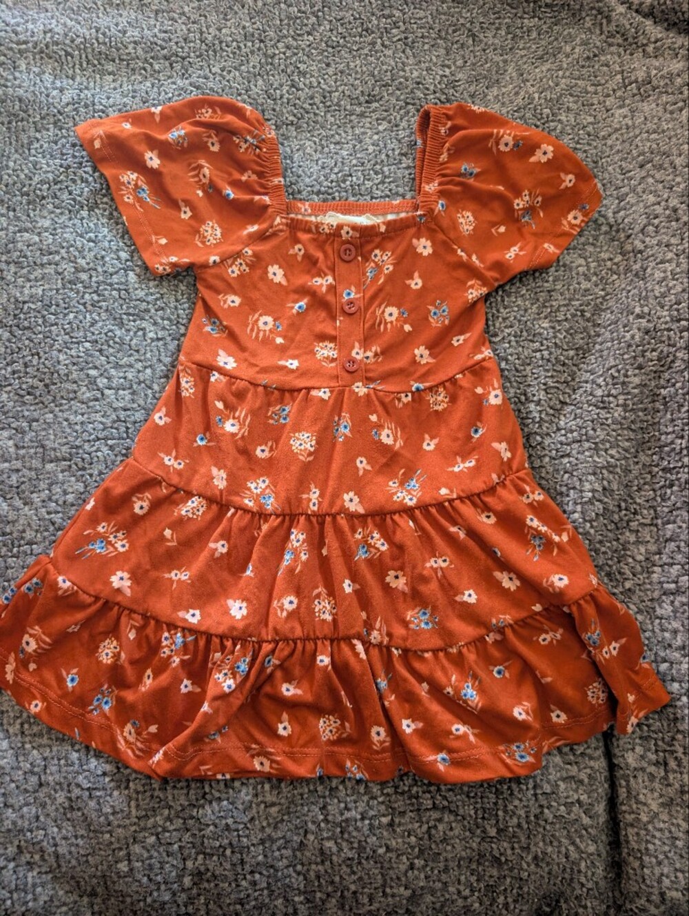 Rust Orange Floral Dress